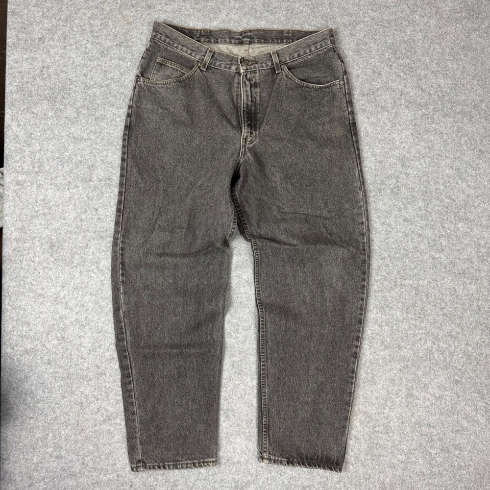 Brittania Mens Classic Fit Jeans Faded Black Charcoal Denim 34x28 Vintage Style
